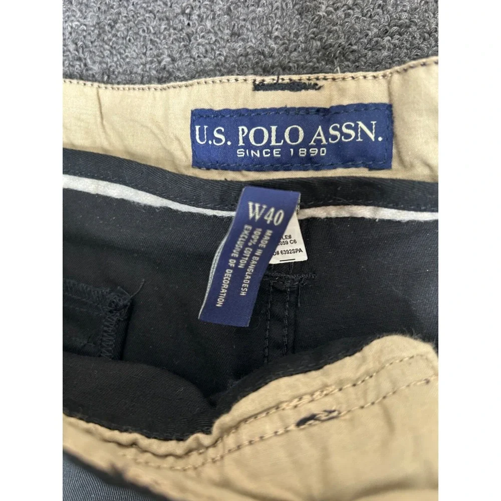 Mens‎ US Polo Assn Black Cargo Shorts Mens Size 40 New NWT
